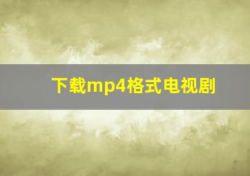 下载mp4格式电视剧