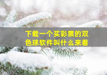 下载一个买彩票的双色球软件叫什么来着