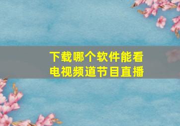 下载哪个软件能看电视频道节目直播