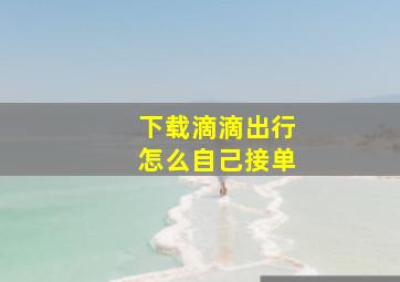 下载滴滴出行怎么自己接单