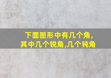 下面图形中有几个角,其中几个锐角,几个钝角