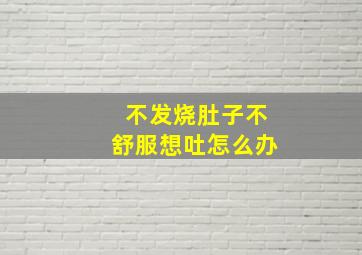 不发烧肚子不舒服想吐怎么办