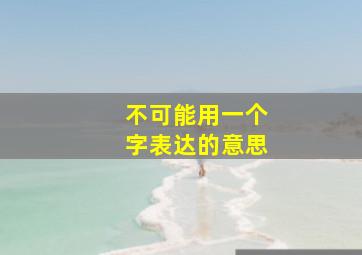 不可能用一个字表达的意思