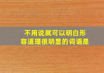 不用说就可以明白形容道理很明显的词语是