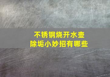 不锈钢烧开水壶除垢小妙招有哪些