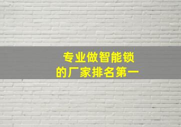 专业做智能锁的厂家排名第一