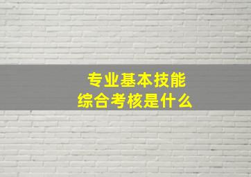 专业基本技能综合考核是什么