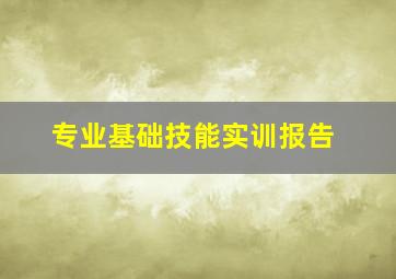 专业基础技能实训报告