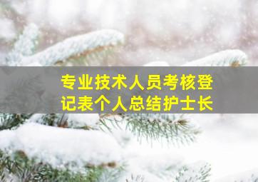 专业技术人员考核登记表个人总结护士长