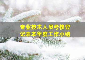 专业技术人员考核登记表本年度工作小结