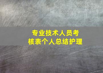 专业技术人员考核表个人总结护理