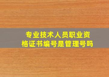 专业技术人员职业资格证书编号是管理号吗