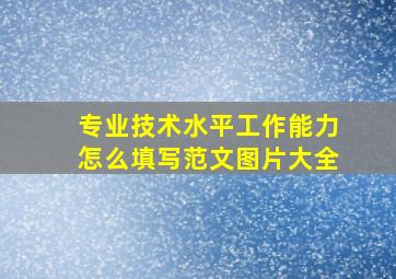 专业技术水平工作能力怎么填写范文图片大全