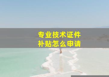 专业技术证件补贴怎么申请