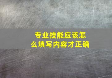 专业技能应该怎么填写内容才正确