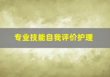 专业技能自我评价护理