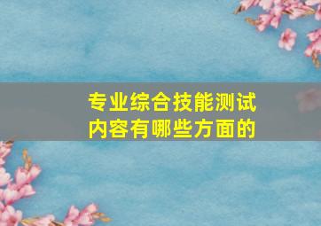 专业综合技能测试内容有哪些方面的