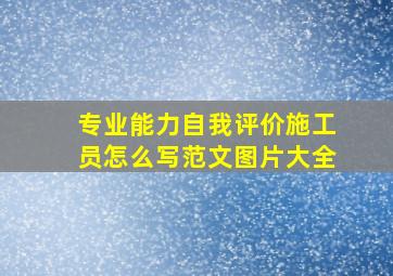 专业能力自我评价施工员怎么写范文图片大全