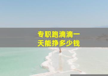 专职跑滴滴一天能挣多少钱