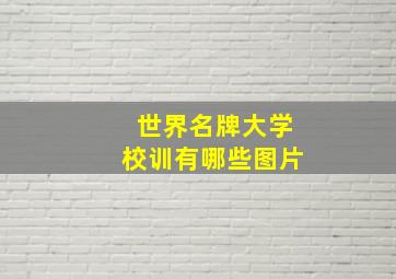 世界名牌大学校训有哪些图片