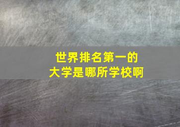 世界排名第一的大学是哪所学校啊