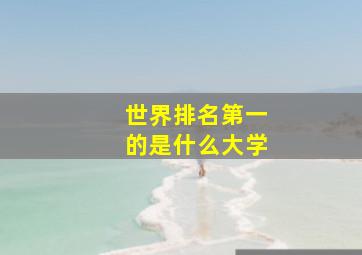 世界排名第一的是什么大学