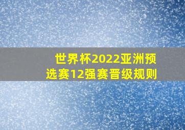 世界杯2022亚洲预选赛12强赛晋级规则