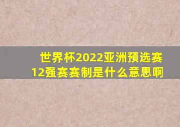 世界杯2022亚洲预选赛12强赛赛制是什么意思啊