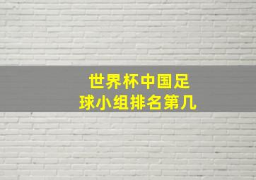 世界杯中国足球小组排名第几