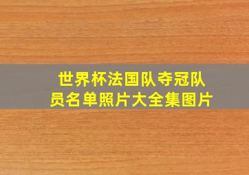 世界杯法国队夺冠队员名单照片大全集图片