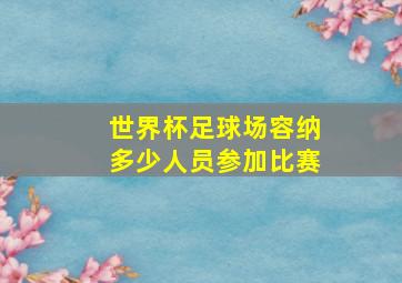 世界杯足球场容纳多少人员参加比赛