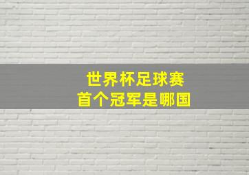 世界杯足球赛首个冠军是哪国