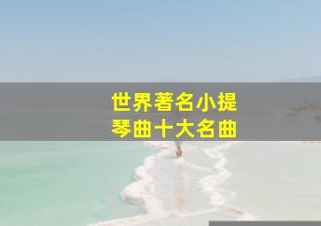 世界著名小提琴曲十大名曲