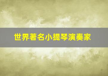 世界著名小提琴演奏家