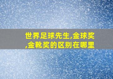 世界足球先生,金球奖,金靴奖的区别在哪里