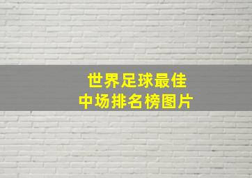 世界足球最佳中场排名榜图片