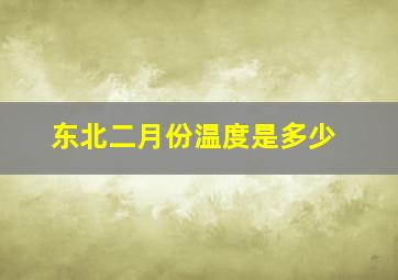 东北二月份温度是多少