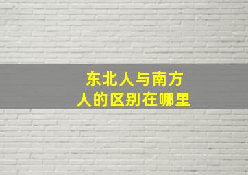 东北人与南方人的区别在哪里