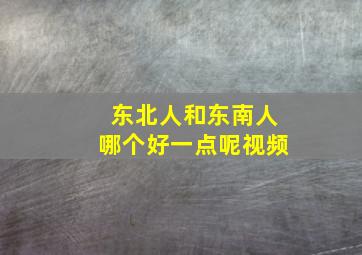 东北人和东南人哪个好一点呢视频