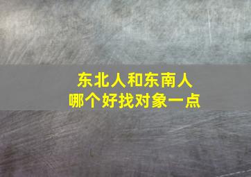 东北人和东南人哪个好找对象一点