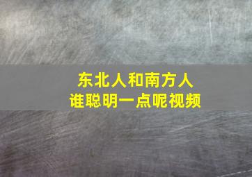 东北人和南方人谁聪明一点呢视频