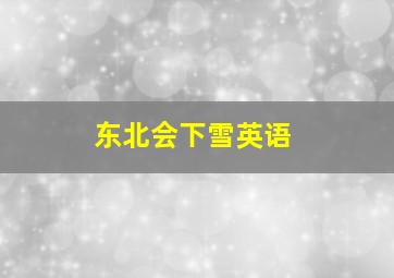 东北会下雪英语