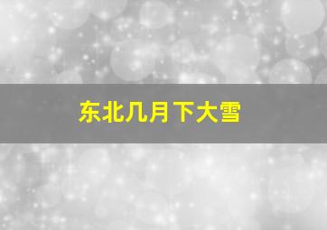 东北几月下大雪