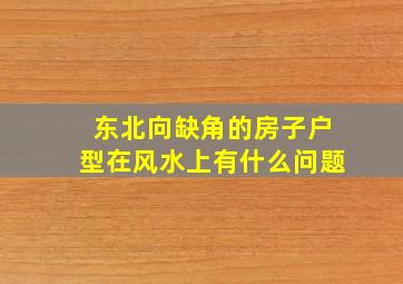 东北向缺角的房子户型在风水上有什么问题