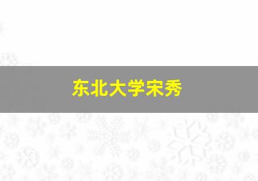 东北大学宋秀