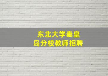 东北大学秦皇岛分校教师招聘