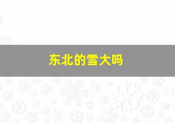 东北的雪大吗