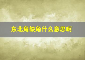 东北角缺角什么意思啊