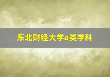 东北财经大学a类学科