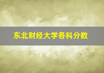 东北财经大学各科分数